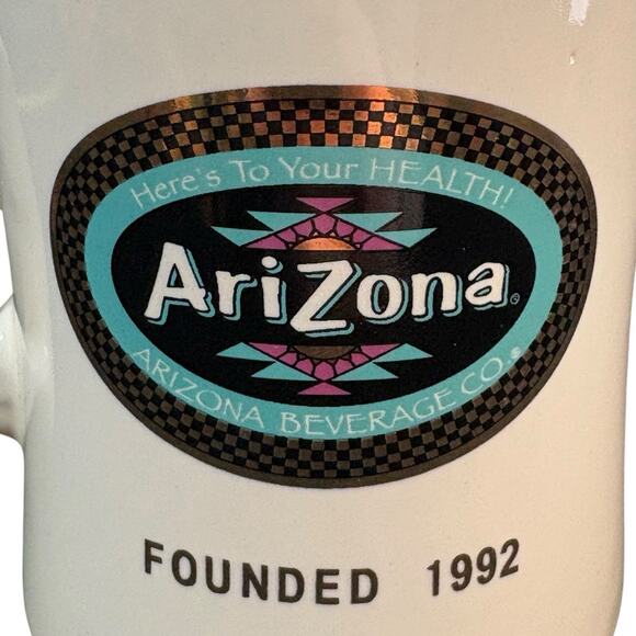 Vintage Arizona Iced Tea Creme Gold Coffee Mug Ceramic Kitchen Advertisement 90s - Picture 8 of 12